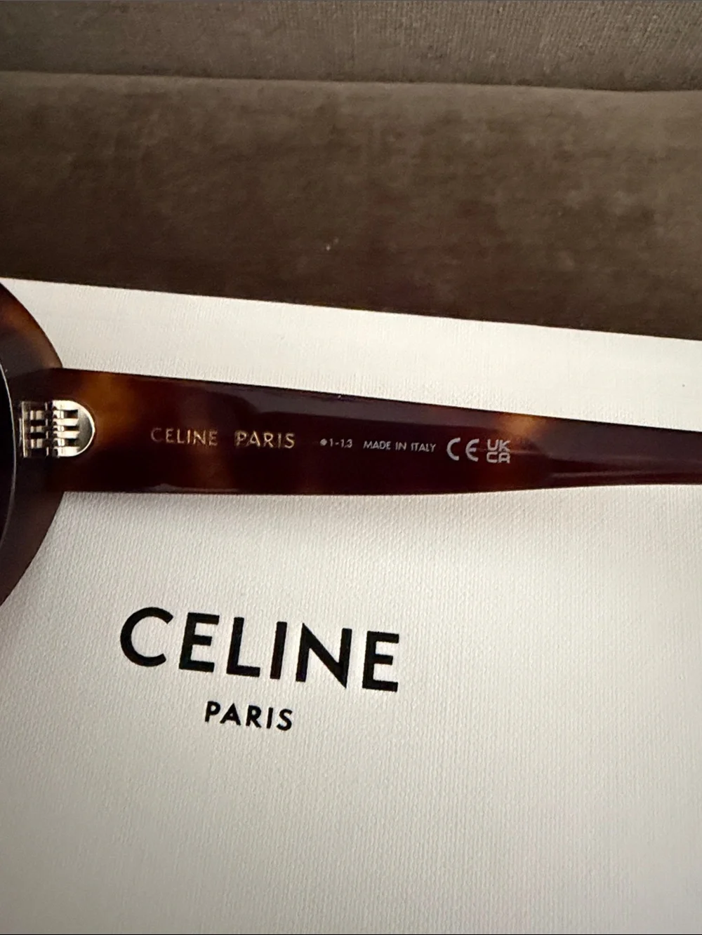 Celine Crystal-Embellished Round Sunglasses - Gold Frame, Black Lenses